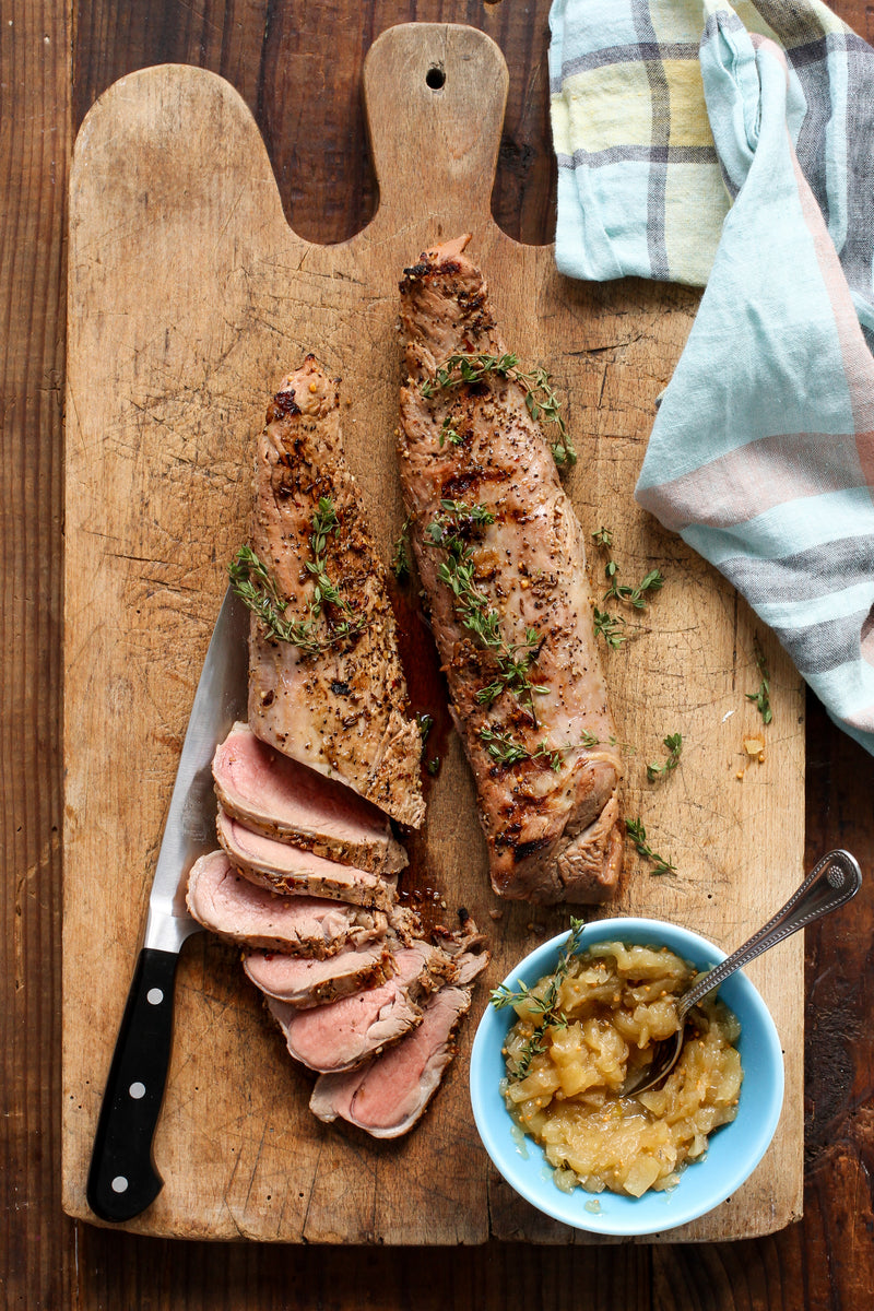 Grilled Spiced Pork Tenderloins with Apple Onion Jam – Cool Smoke