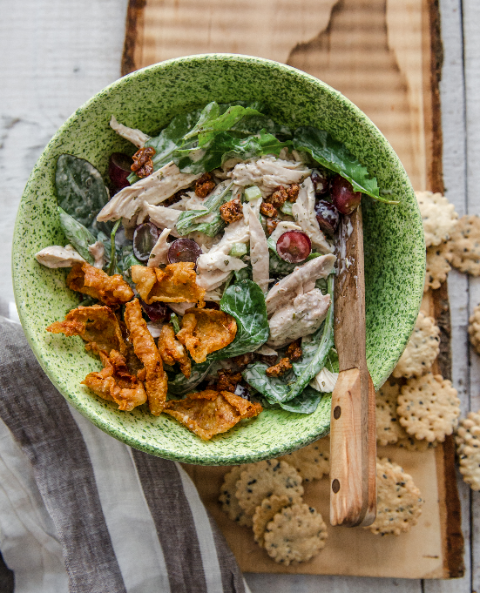Smoked Chicken Salad with Grapes, Spiced Pecans, and Arugula – Cool Smoke