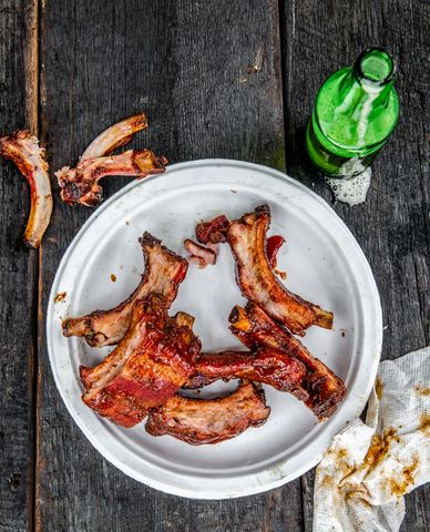 Smoked Loin Back Ribs with Cherry Barbecue Sauce
