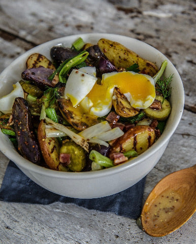 Grilled Potato Salad with Soft-Boiled Eggs
